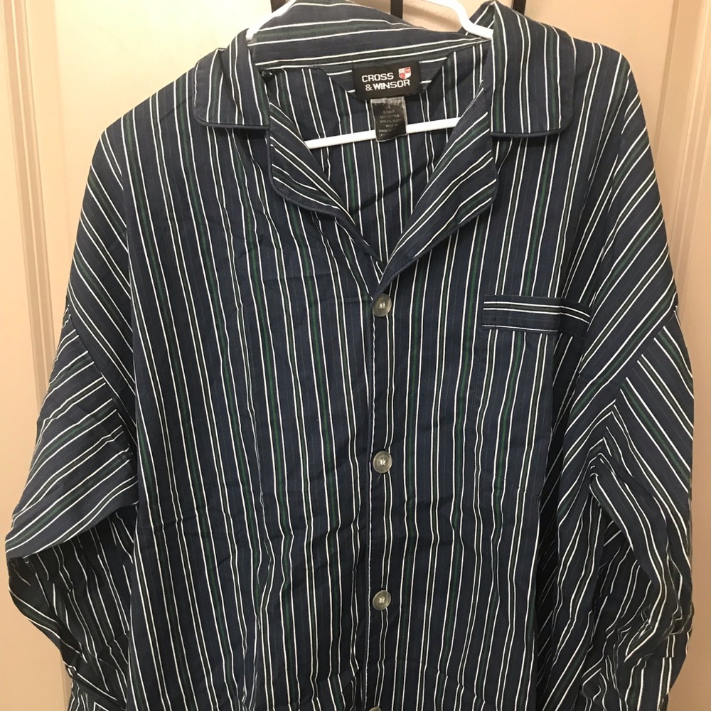 CROSS & WINSOR Men's 2-Piece Striped Pajamas. Size 2X